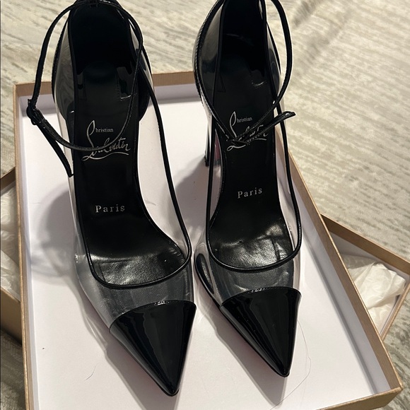 Christian Louboutin Black Patent Heels with Studded Detail - Picture 2 of 9